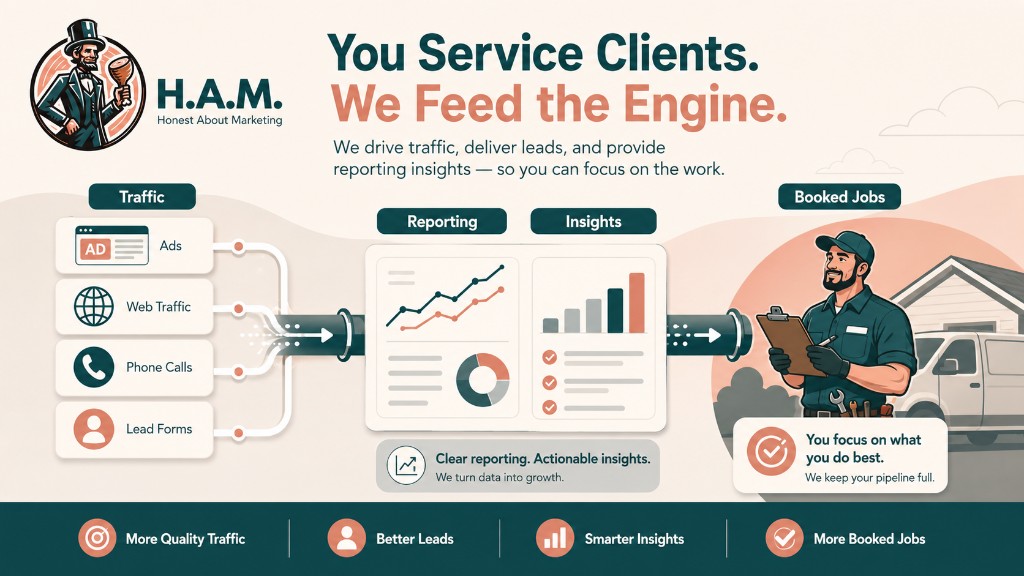 Traffic and call tracking workflow for home service lead generation